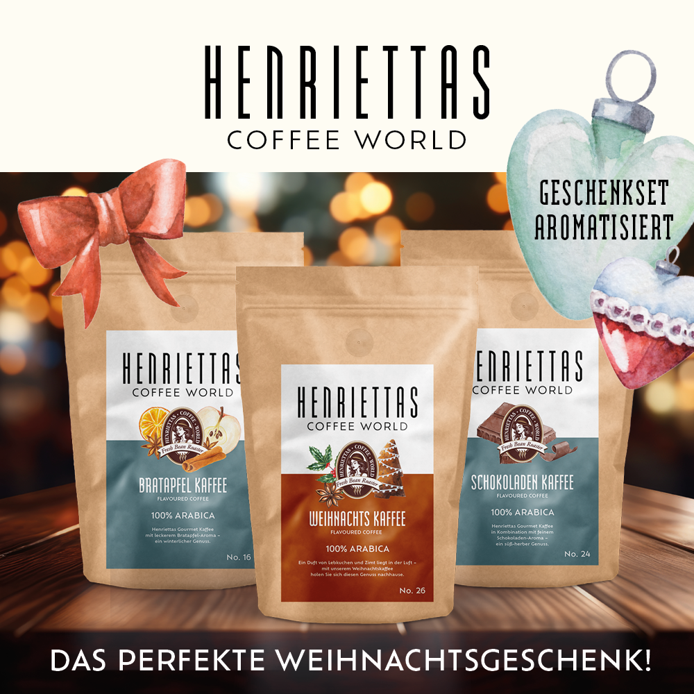 WEIHNACHTSSET KAFFEE “AROMATISIERT” | GOURMET KAFFEEBOHNEN | 3X100G | KAFFEESET